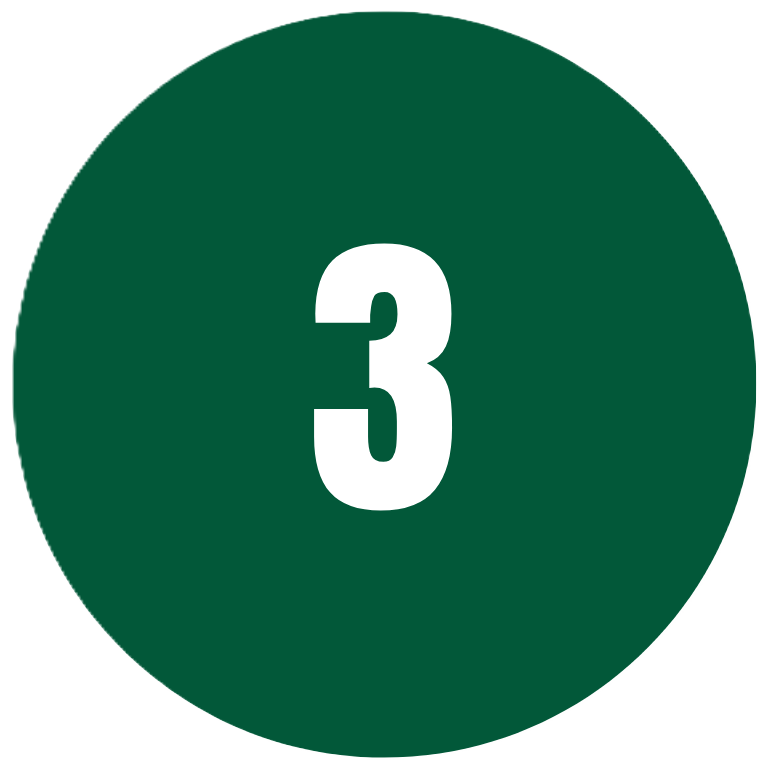 Number three green colored icon.